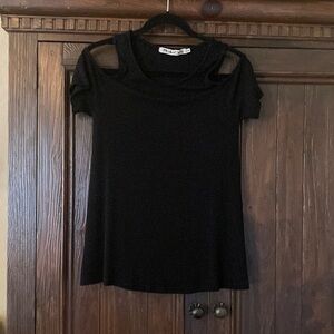 Michael Stars Cold Shoulder Black Top.